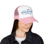 God Is Good Trucker Hat — Royal Blue Design