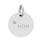 Custom Engraved Birthstone Circle Charm