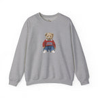 Crewneck Sweatshirt — Teddy Bear Wearing 'Jesus' Sweater Christian Graphic