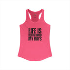 "Life is better with my boys" Mom, Women's Ideal Racerback Tank
