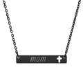 Custom Engravable Cutout Cross Bar Necklace — Personalized Jewelry