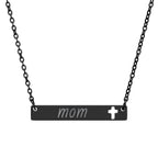 Custom Engravable Cutout Cross Bar Necklace — Personalized Jewelry