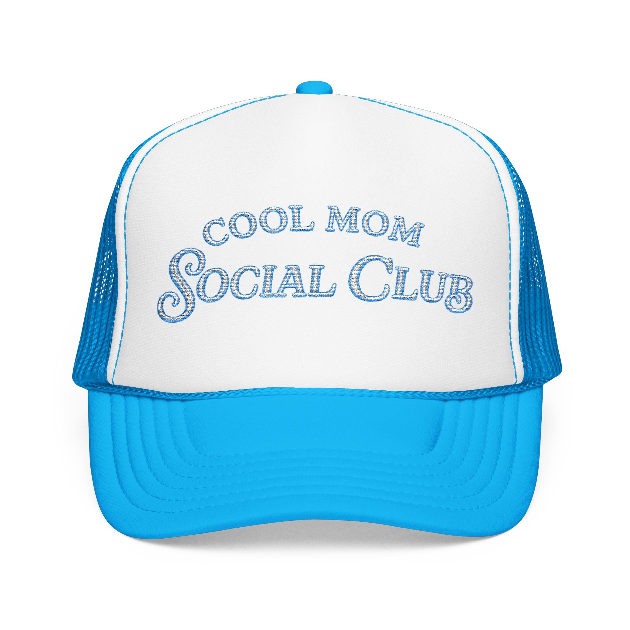 Cool Mom Social Club Trucker Hat — Embroidered Foam Mesh Cap for Stylish Moms