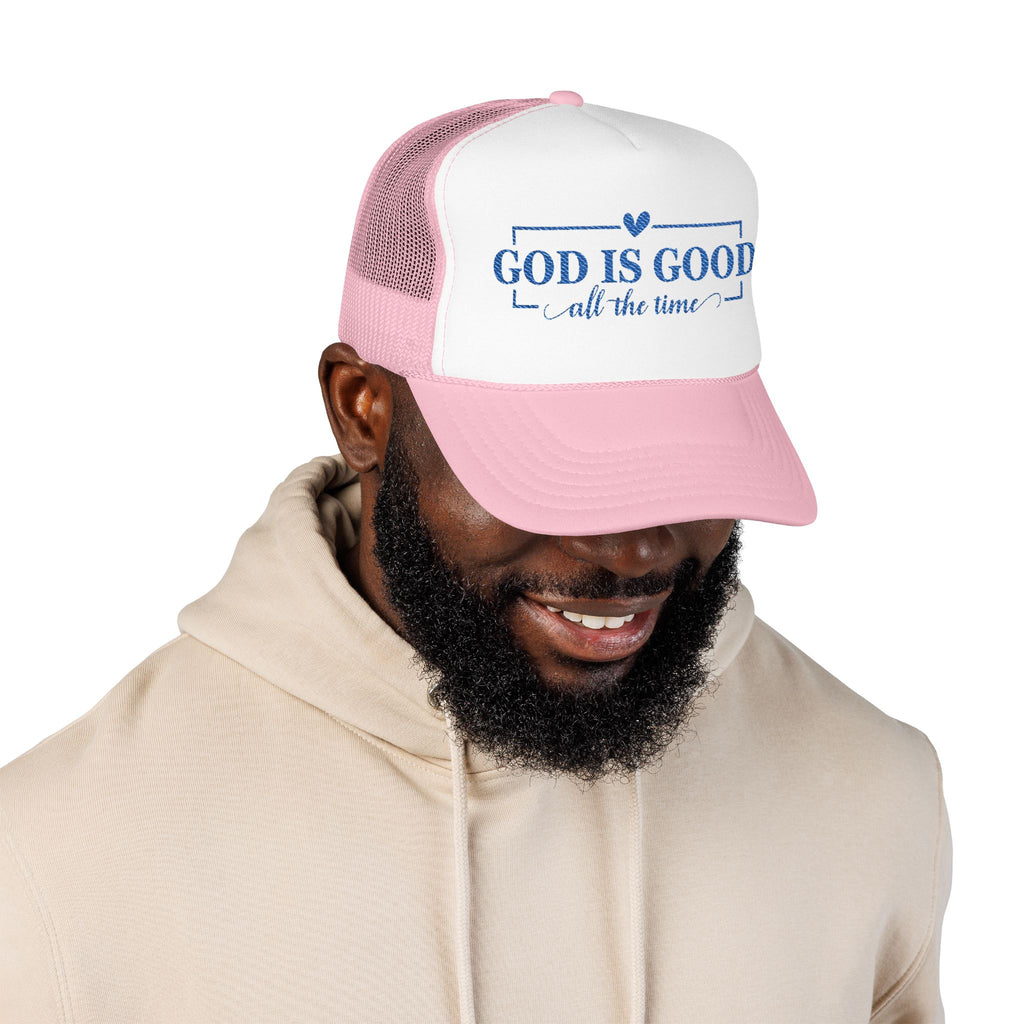 God Is Good Trucker Hat — Royal Blue Design