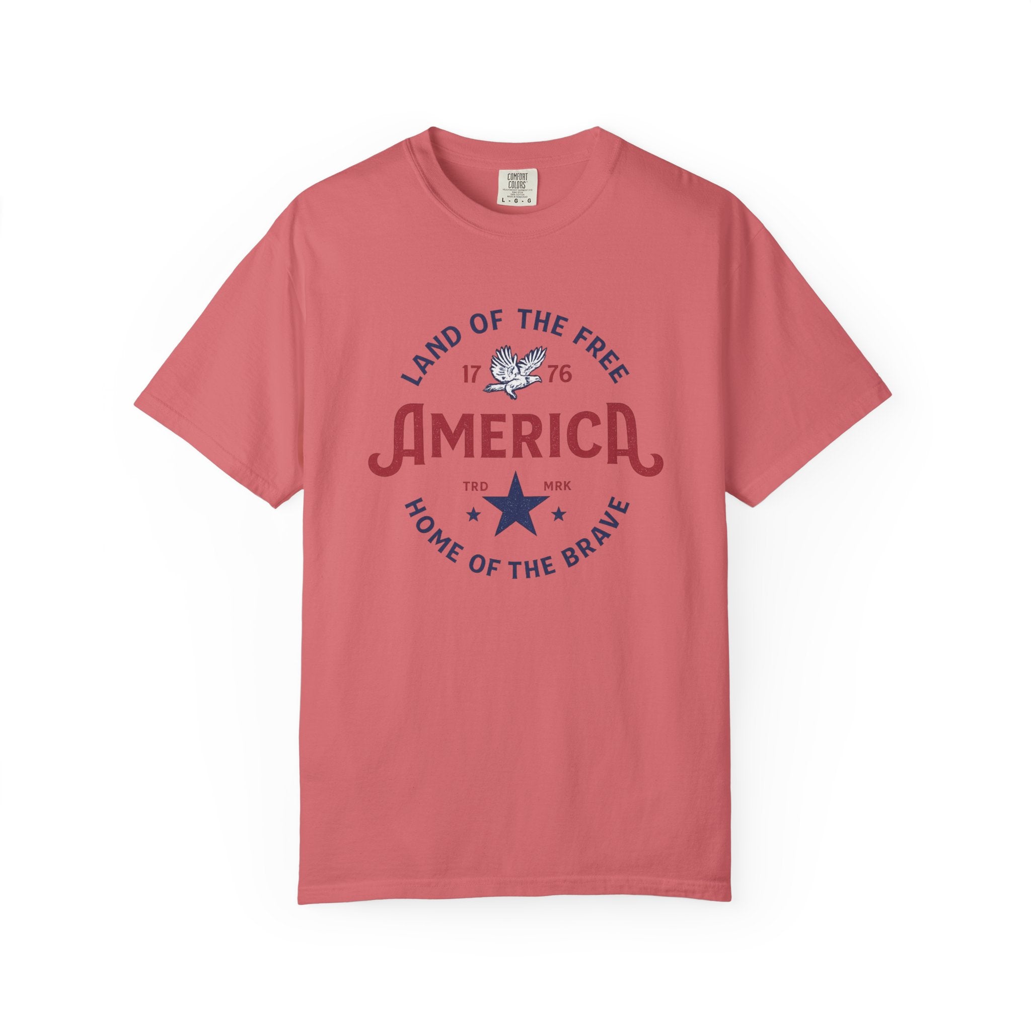 America Land of the Free Graphic T-Shirt — Patriotic 1776 Home of the Brave Tee