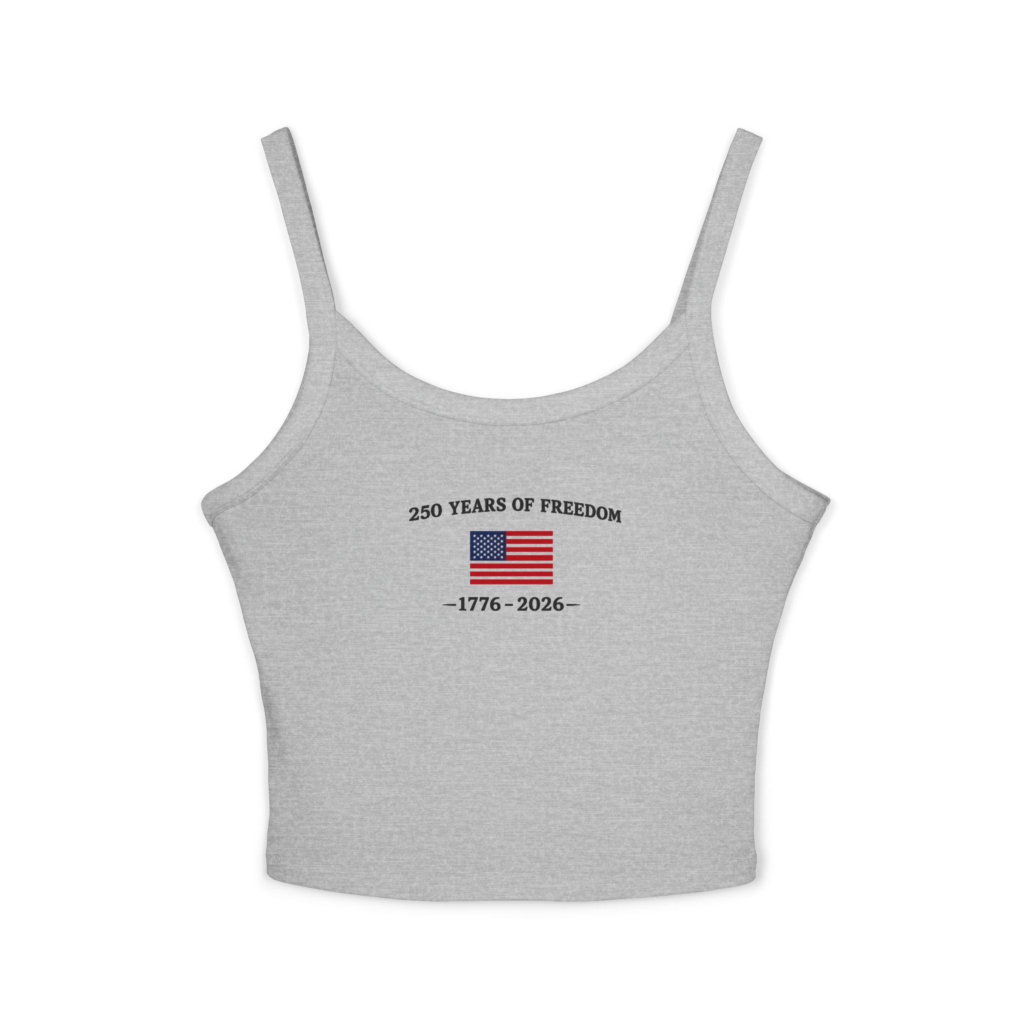 200 Years of Freedom Tank Top — 1776–1976 Patriotic Cropped Spaghetti Strap