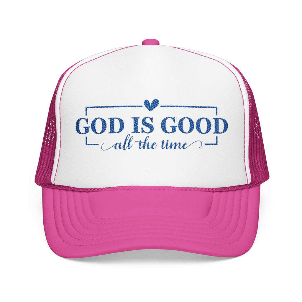 God Is Good Trucker Hat — Royal Blue Design
