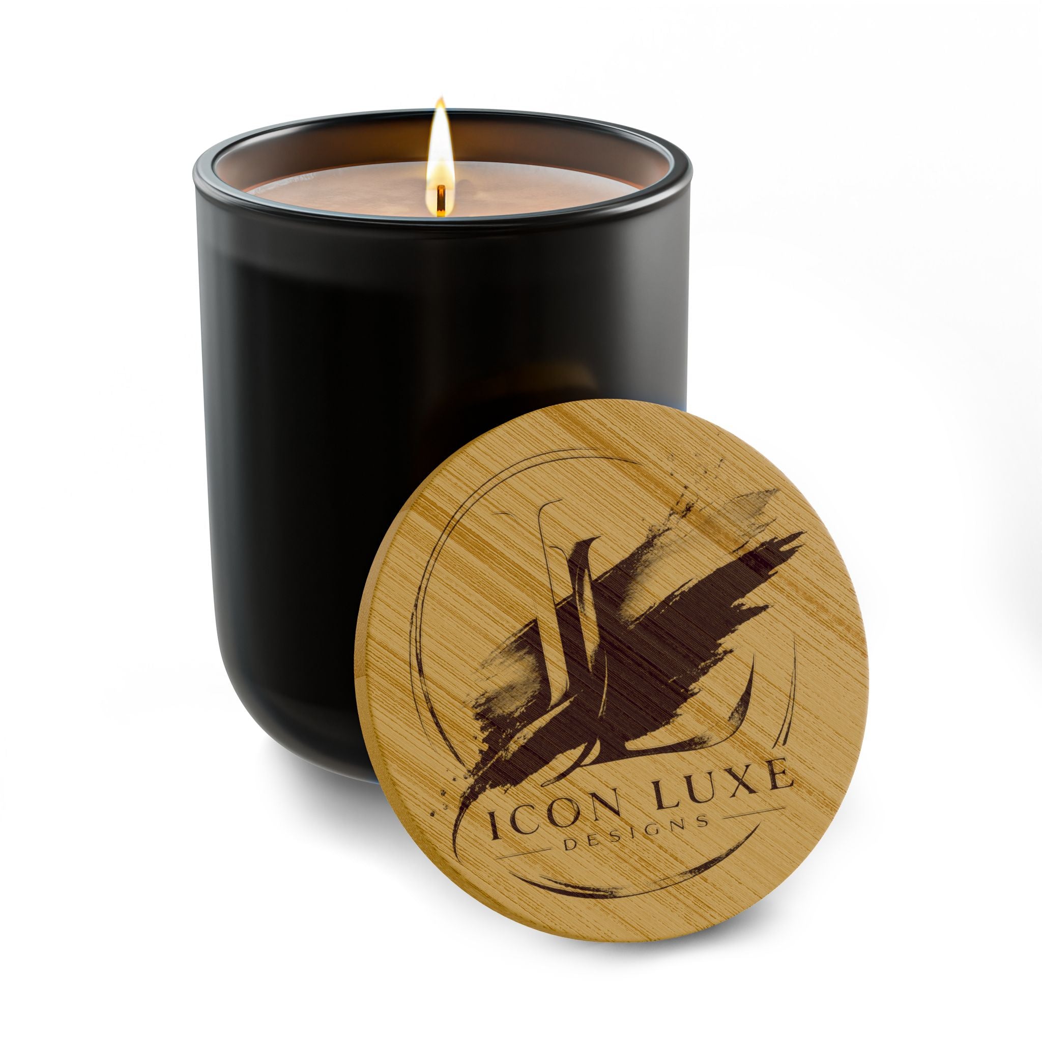 Custom Engraved Bamboo Lid Soy Candle - 14oz Scented Candle