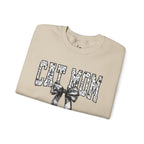 Cat Mom Crewneck Sweatshirt — Floral Lettering with Bow
