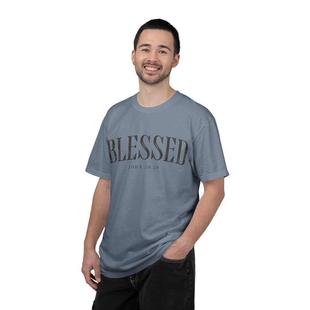 Blessed Christian T-Shirt — 'BLESSED' with John 20:25 Scripture Tee