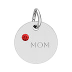 Custom Engraved Birthstone Circle Charm