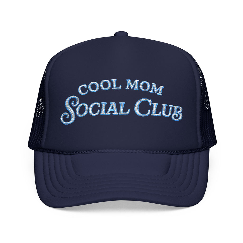 Cool Mom Social Club Trucker Hat — Embroidered Foam Mesh Cap for Stylish Moms