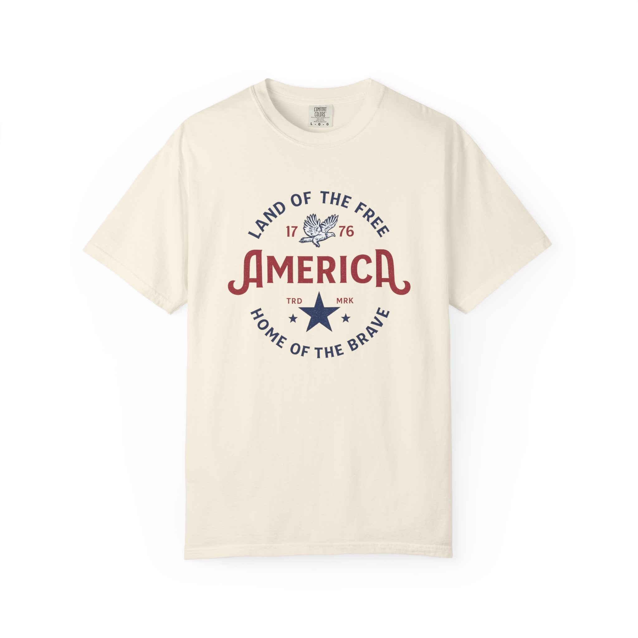 America Land of the Free Graphic T-Shirt — Patriotic 1776 Home of the Brave Tee