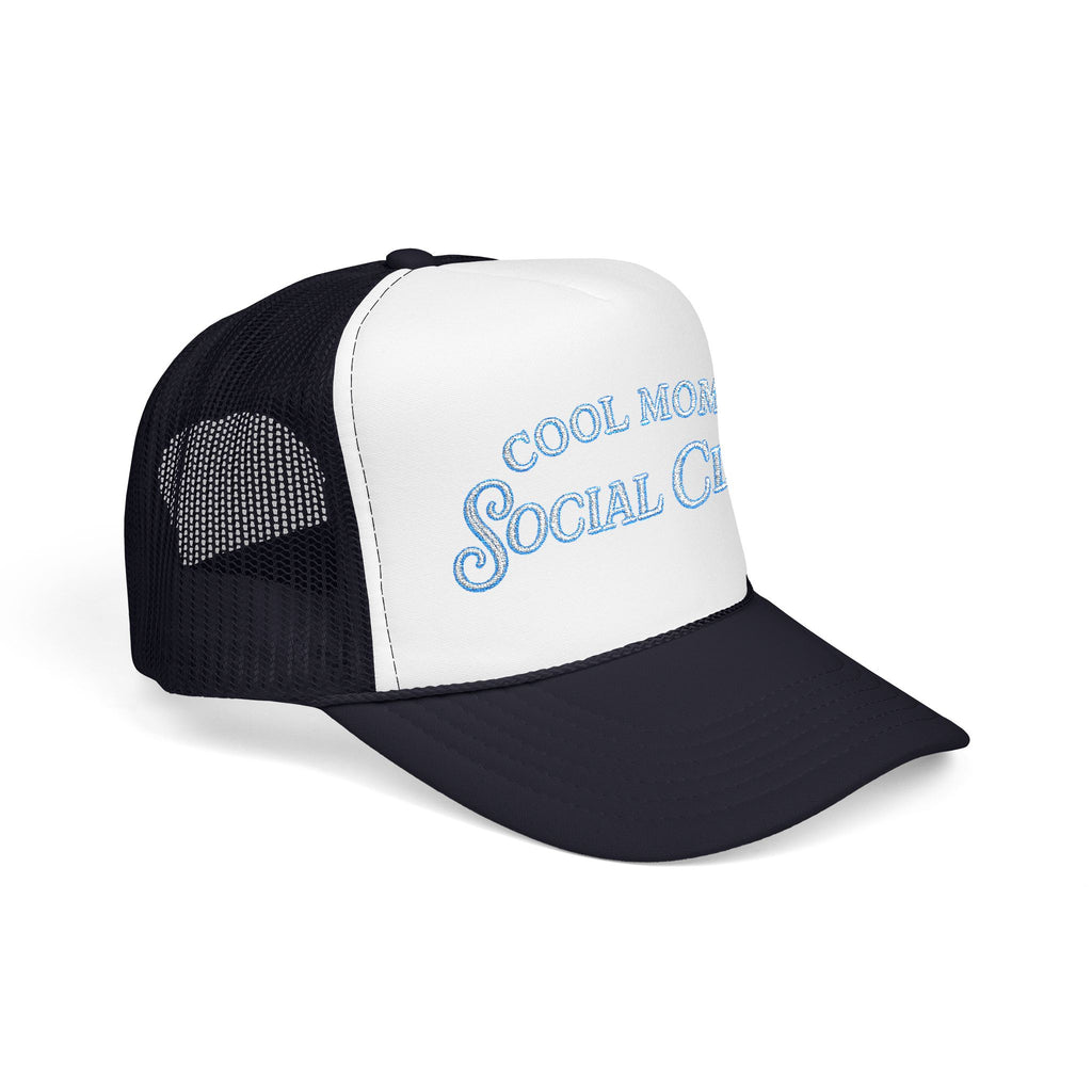 Cool Mom Social Club Trucker Hat — Embroidered Foam Mesh Cap for Stylish Moms