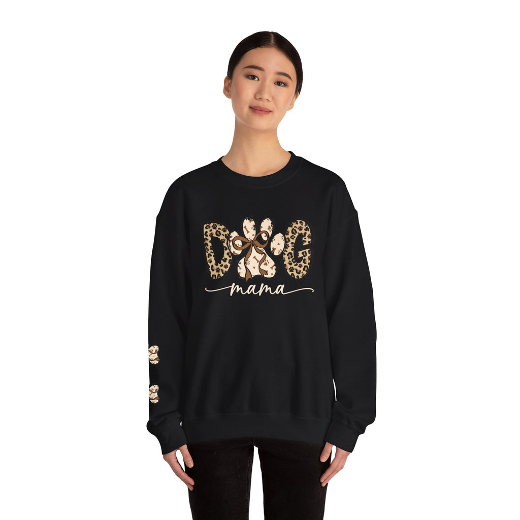 Dog Mama Leopard Print Crewneck Sweatshirt