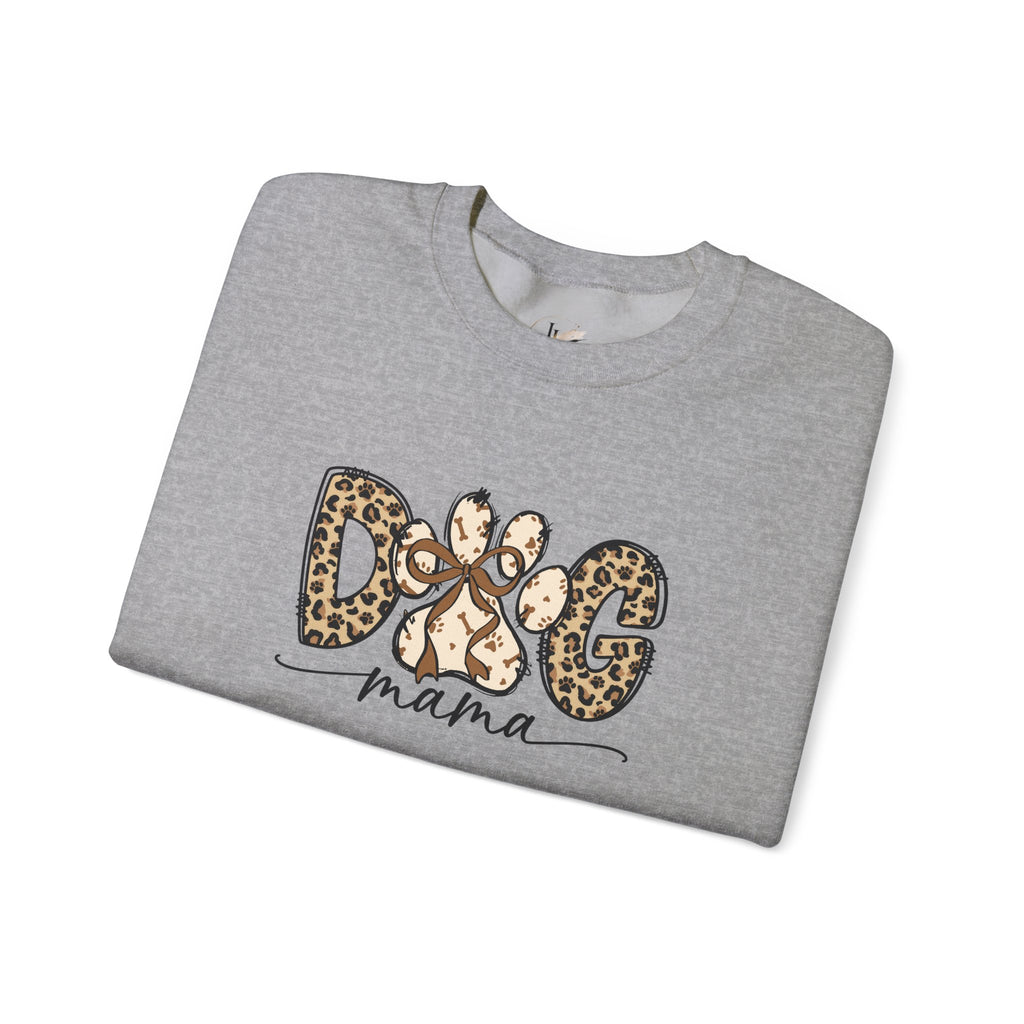 Dog Mama Leopard Print Crewneck Sweatshirt