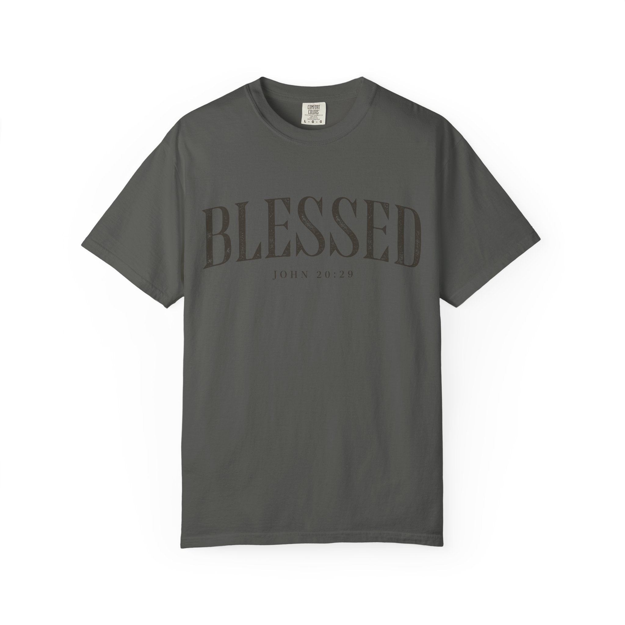 Blessed Christian T-Shirt — 'BLESSED' with John 20:25 Scripture Tee