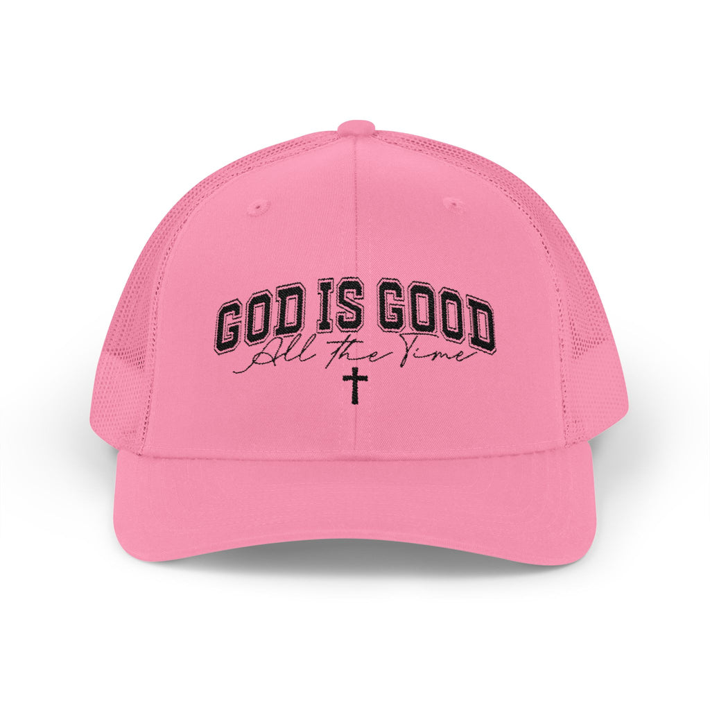 God Is Good Trucker Cap – Faith-Based Snapback Hat with Cross