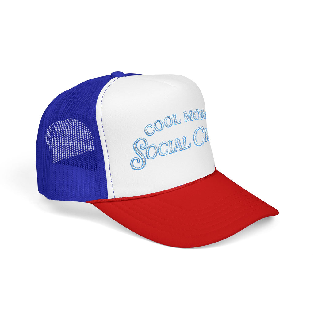 Cool Mom Social Club Trucker Hat — Embroidered Foam Mesh Cap for Stylish Moms