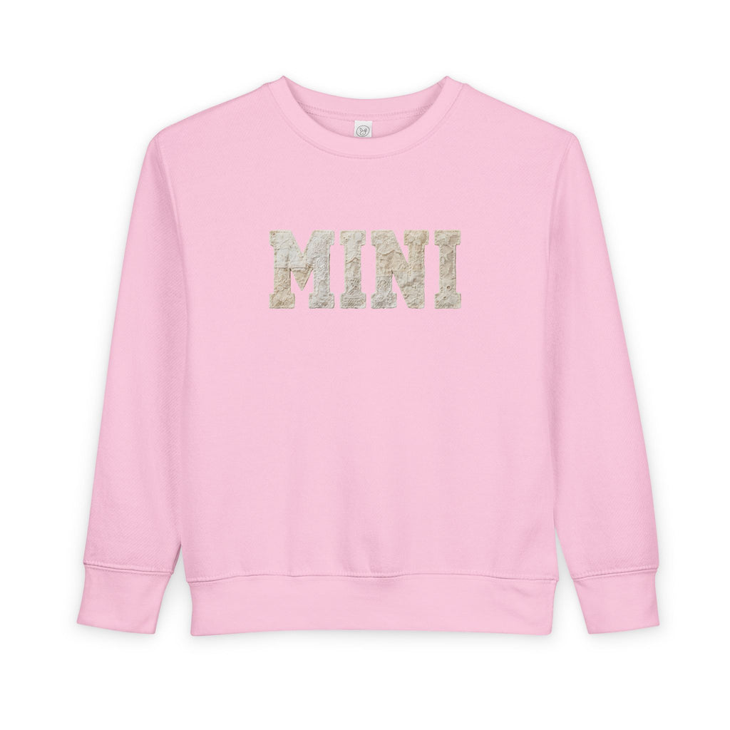 Mini Toddler Sweatshirt — Neutral Lettering Pullover