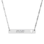 Custom Engravable Cutout Cross Bar Necklace — Personalized Jewelry