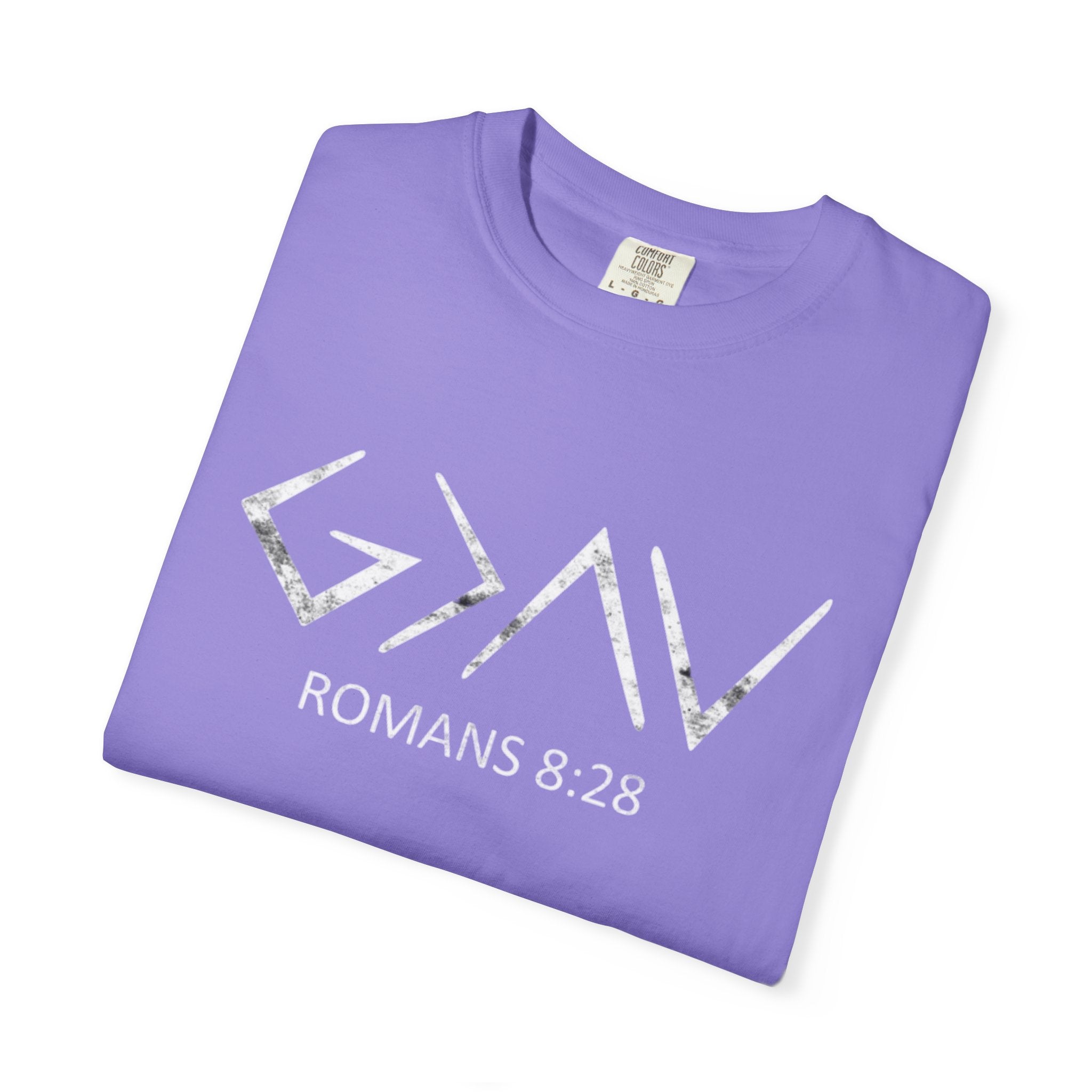 Romans 8:28 Comfort Colors Tee