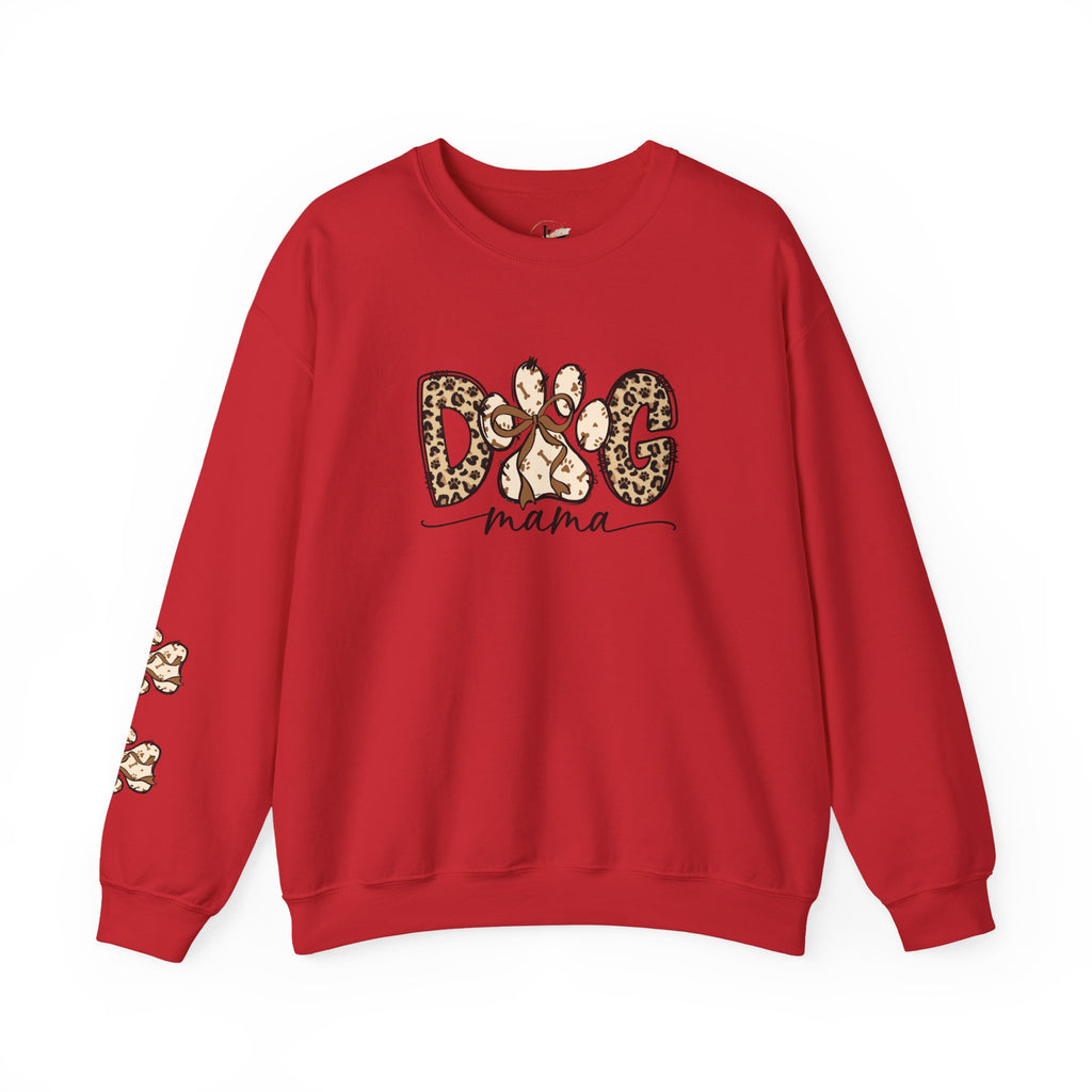 Dog Mama Leopard Print Crewneck Sweatshirt