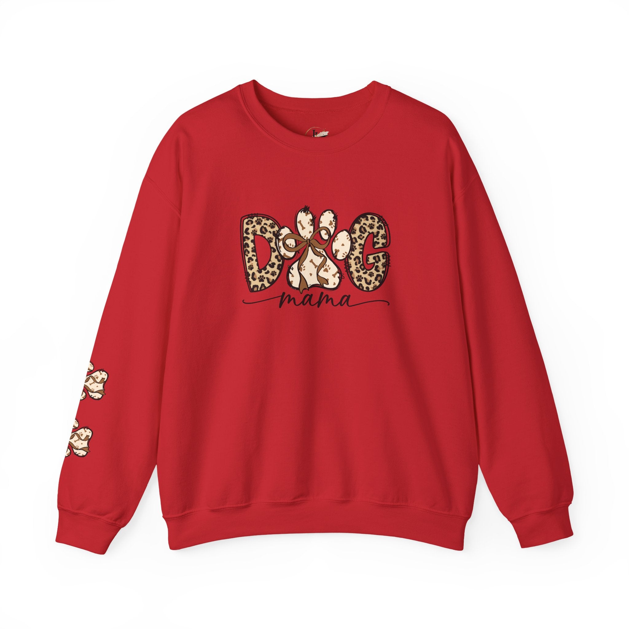 Dog Mama Leopard Print Crewneck Sweatshirt