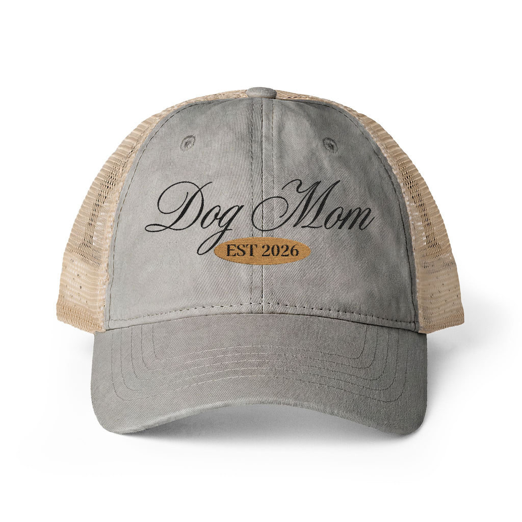 Dog Mom Women's Washed Mesh-Back Cap