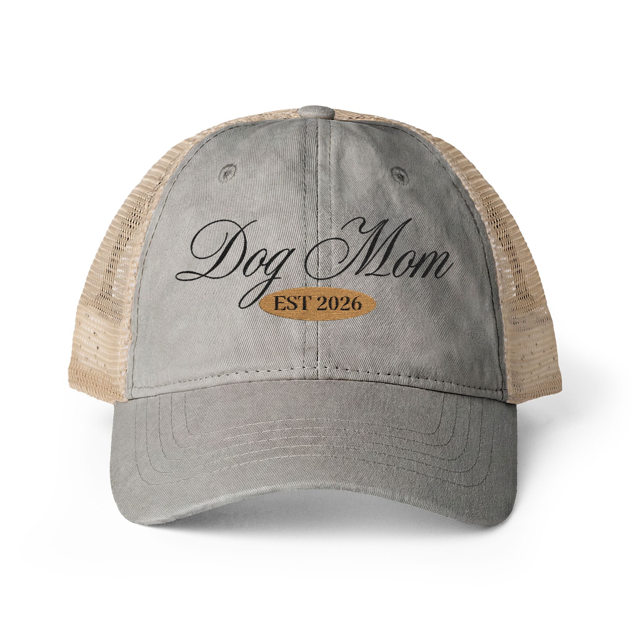 Dog Mom Women's Washed Mesh-Back Cap