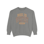 She Is Worthy Sweatshirt — Leopard Print Proverbs 31 Inspirational Pullover