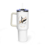 Custom 40oz Vacuum Tumbler – White Tumbler with colorful handle