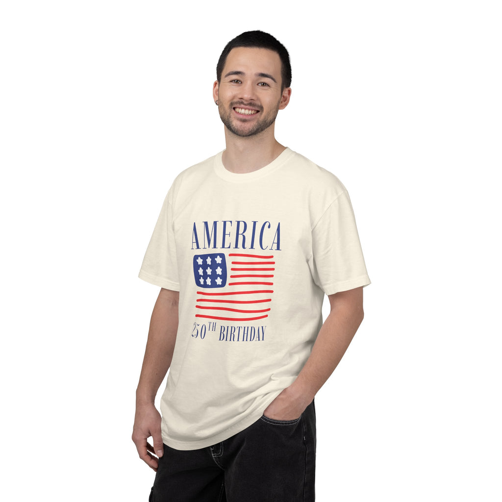 America 250th Birthday T-Shirt - Patriotic Flag Tee for 4th of July