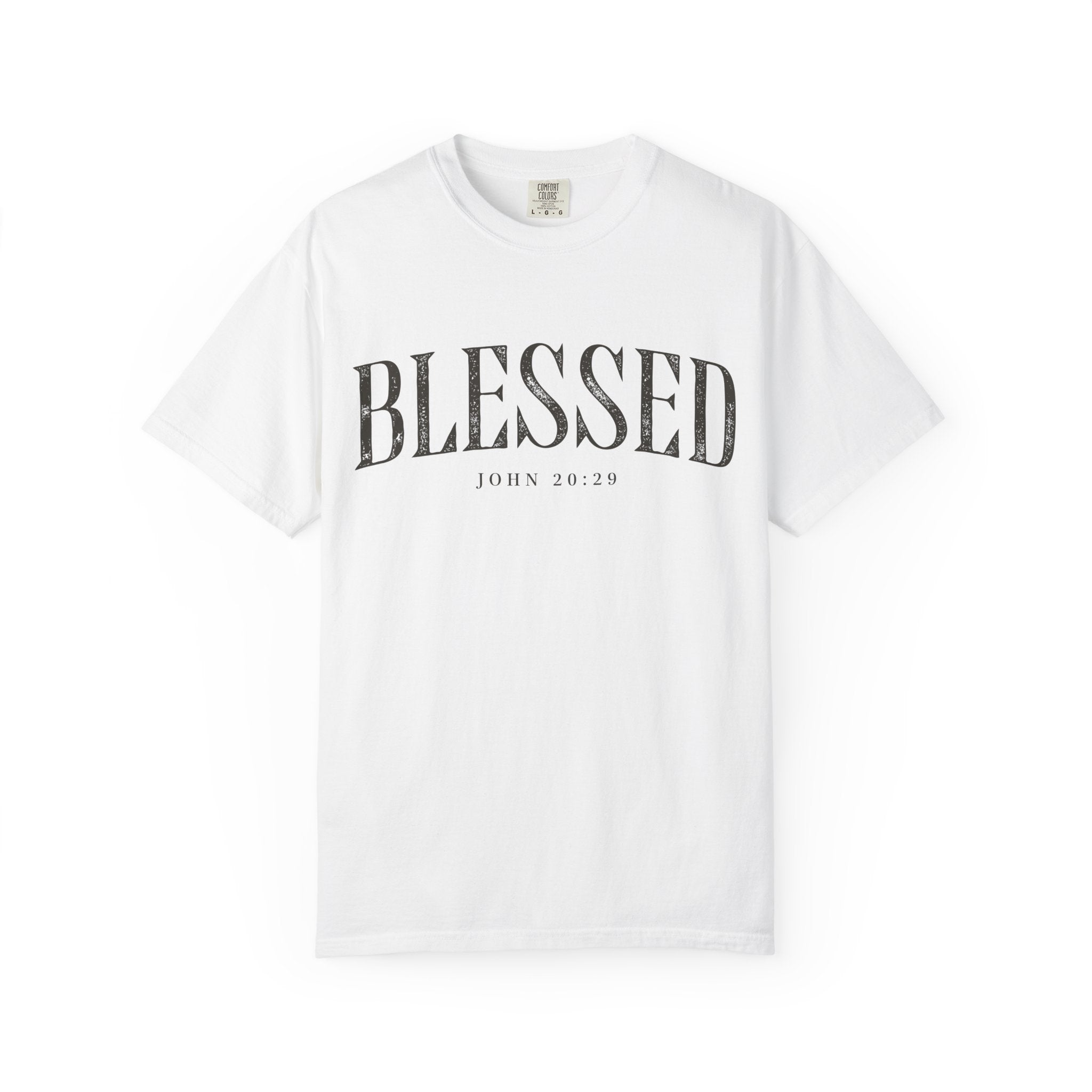 Blessed Christian T-Shirt — 'BLESSED' with John 20:25 Scripture Tee