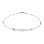Custom Engravable Curved Bar Anklet — Personalized Minimalist Rose Gold or Black