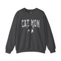 Cat Mom Crewneck Sweatshirt — Floral Lettering with Bow