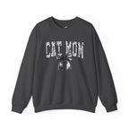 Cat Mom Crewneck Sweatshirt — Floral Lettering with Bow