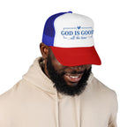 God Is Good Trucker Hat — Royal Blue Design