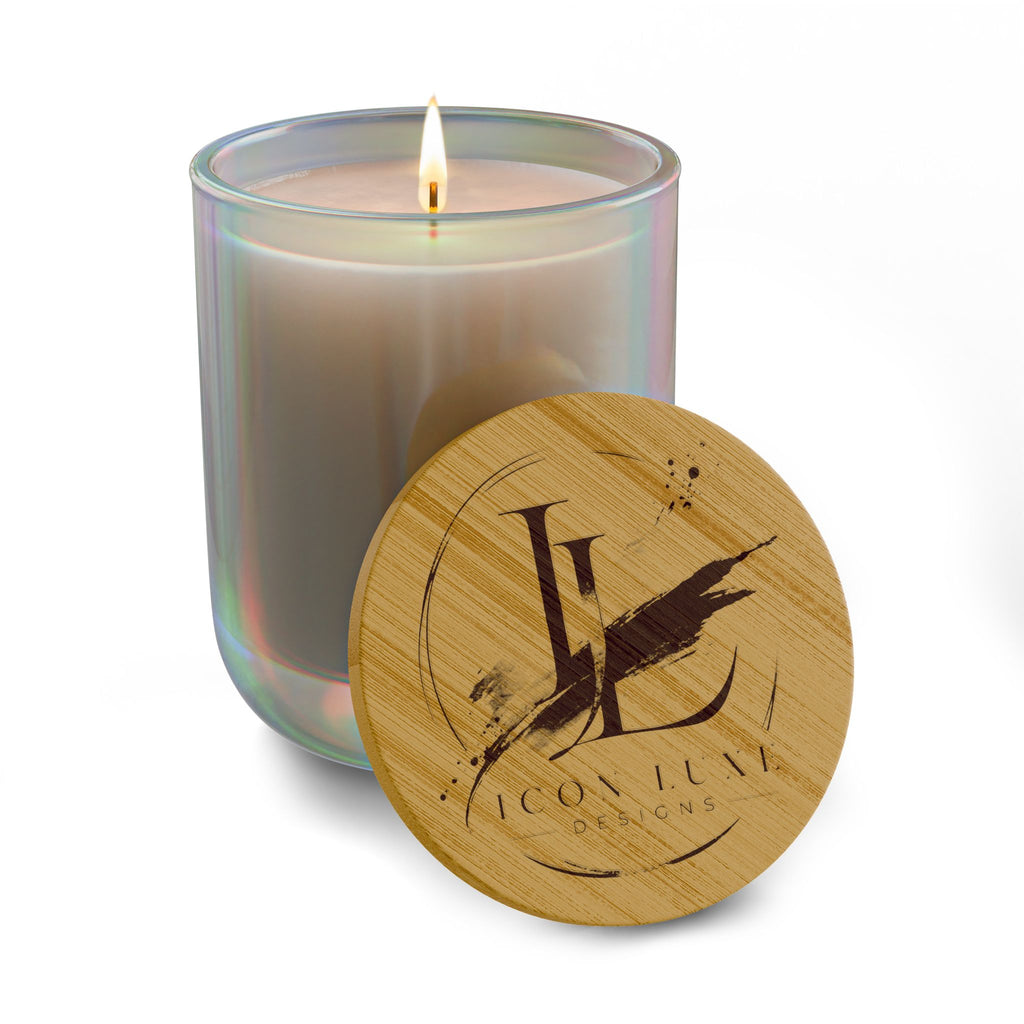 Custom Engraved Bamboo Lid Soy Candle - 14oz Scented Candle