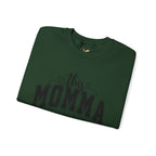 Customized Momma, Gigi, Grammy, Grandma, Mama, Mom, or Nana  Crewneck Sweatshirt – “This ….. Wears Her Heart on Her Sleeve” Cozy Pullover