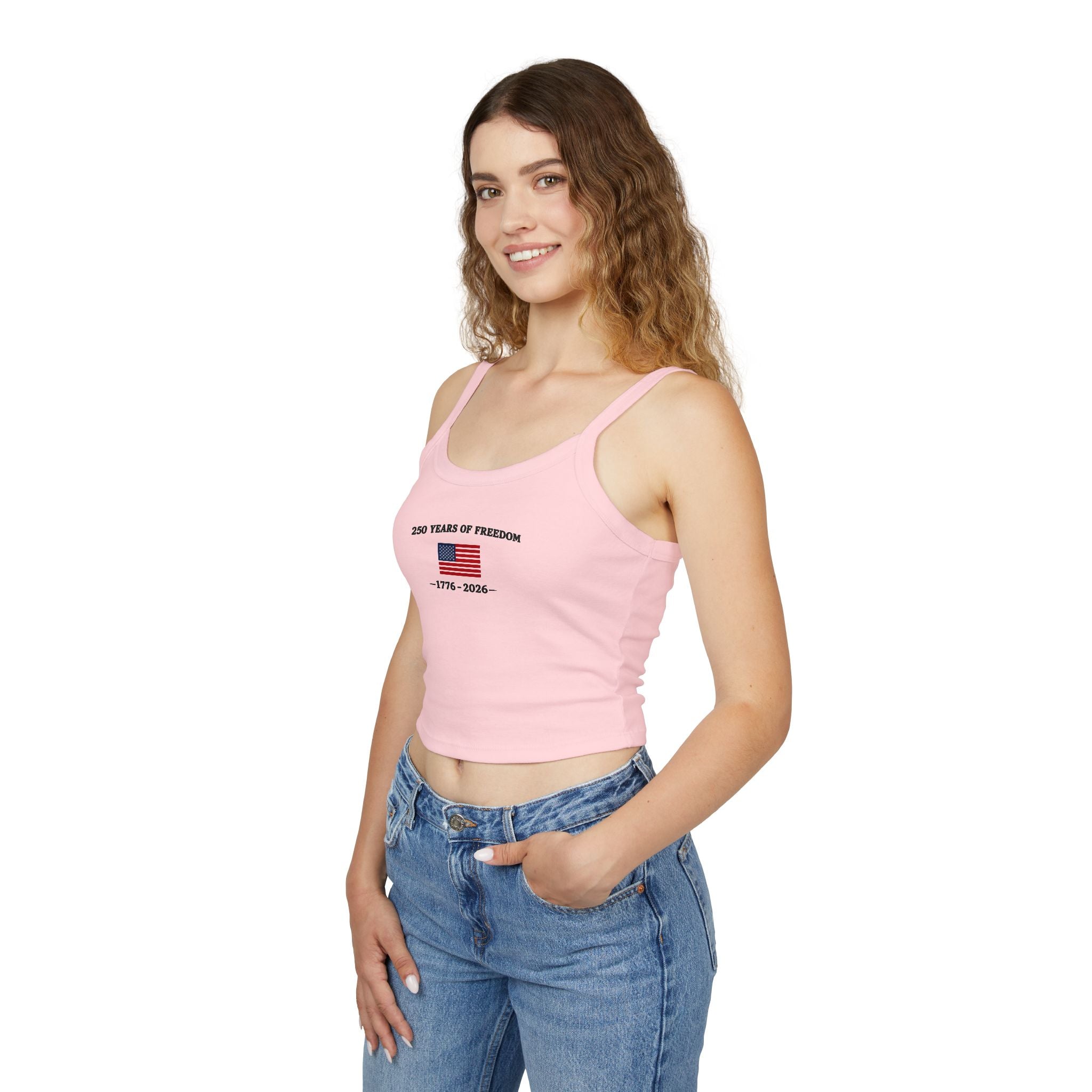 200 Years of Freedom Tank Top — 1776–1976 Patriotic Cropped Spaghetti Strap