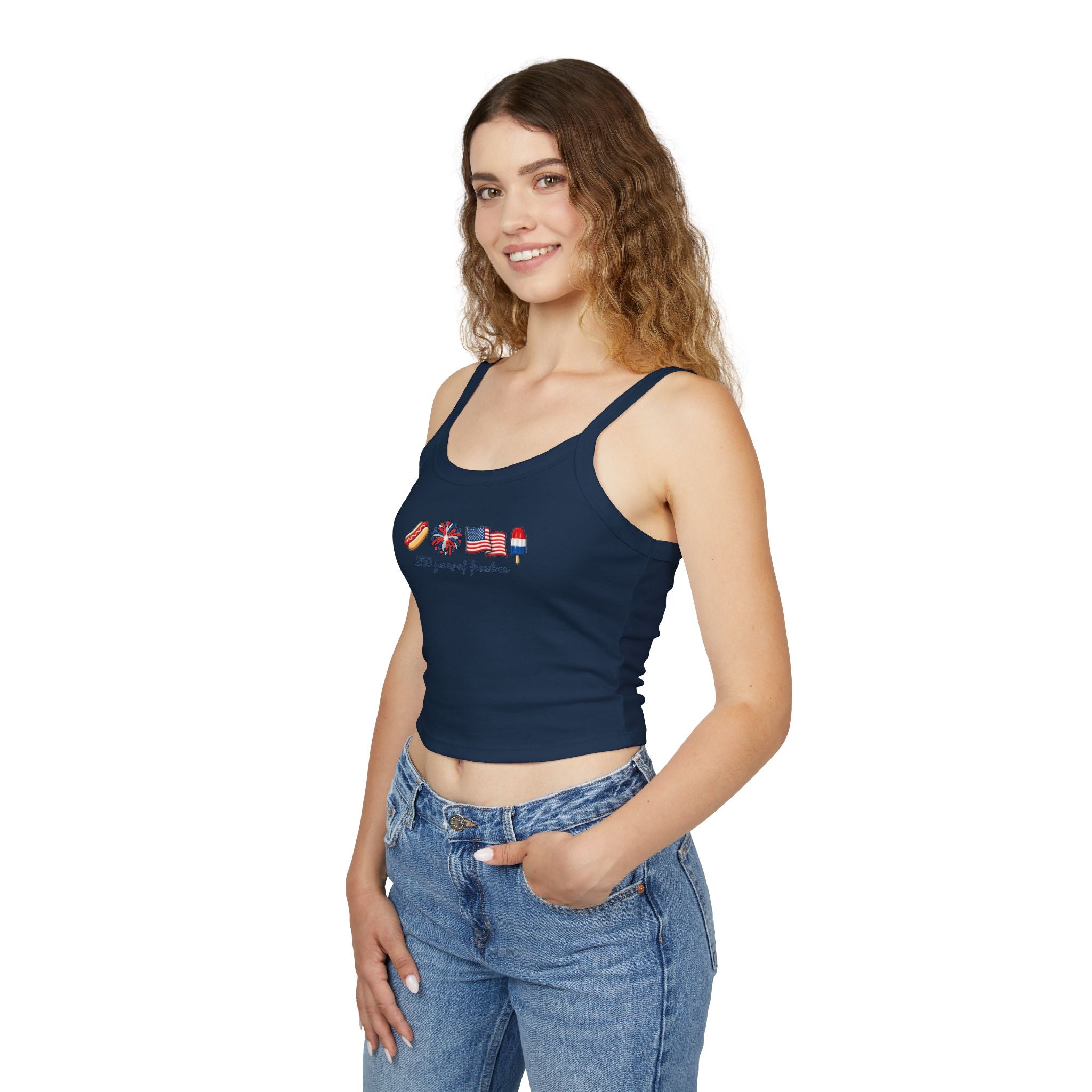 Patriotic Crop Tank Top - "230 years of freedom" July 4th Graphic
