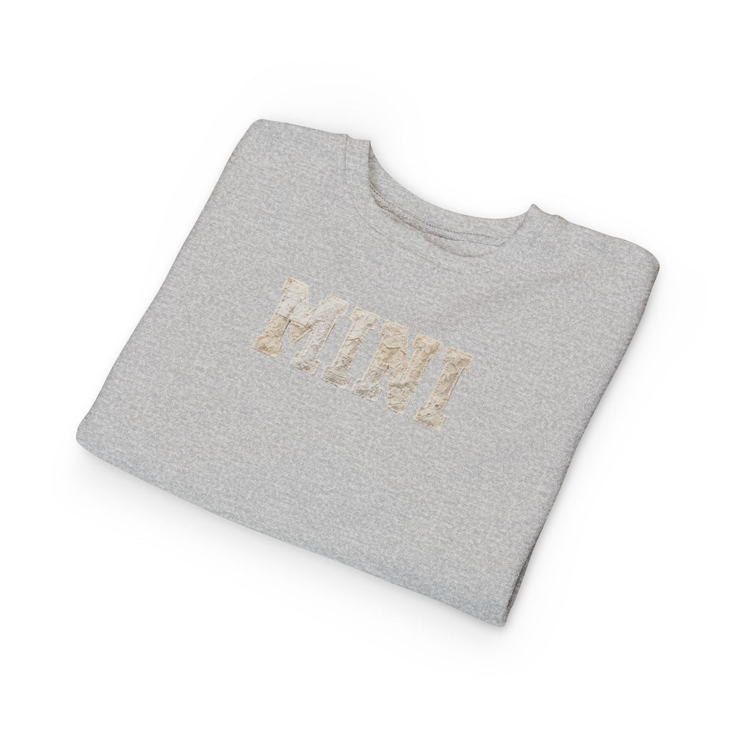Mini Toddler Sweatshirt — Neutral Lettering Pullover