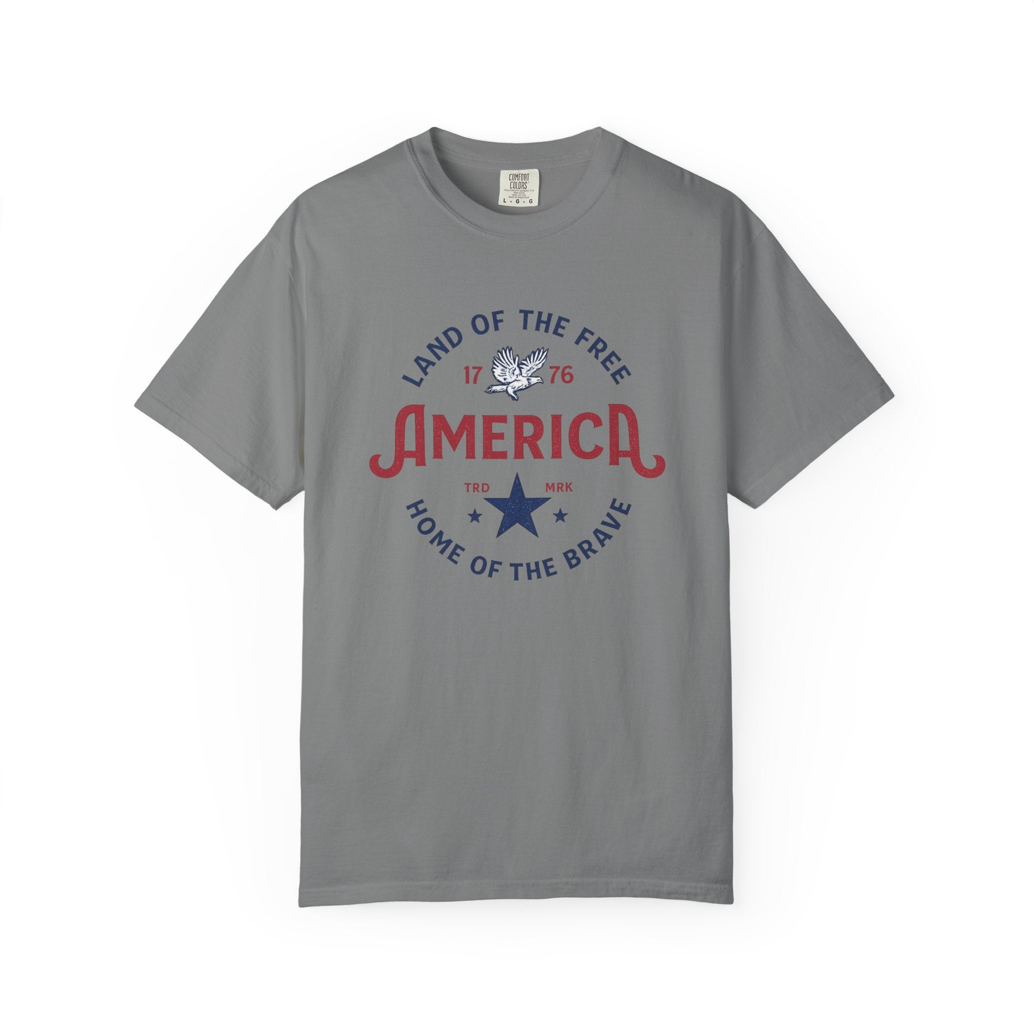 America Land of the Free Graphic T-Shirt — Patriotic 1776 Home of the Brave Tee