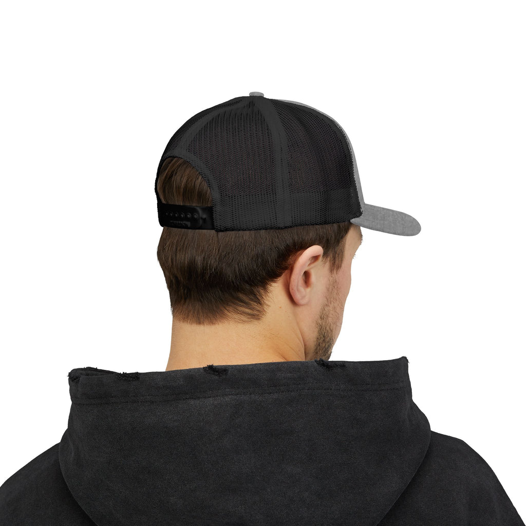 God Script Trucker Cap — Gold Sparkle Faith Snapback
