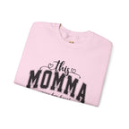 Customized Momma, Gigi, Grammy, Grandma, Mama, Mom, or Nana  Crewneck Sweatshirt – “This ….. Wears Her Heart on Her Sleeve” Cozy Pullover
