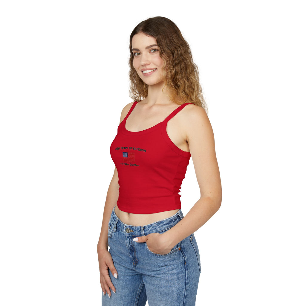 200 Years of Freedom Tank Top — 1776–1976 Patriotic Cropped Spaghetti Strap