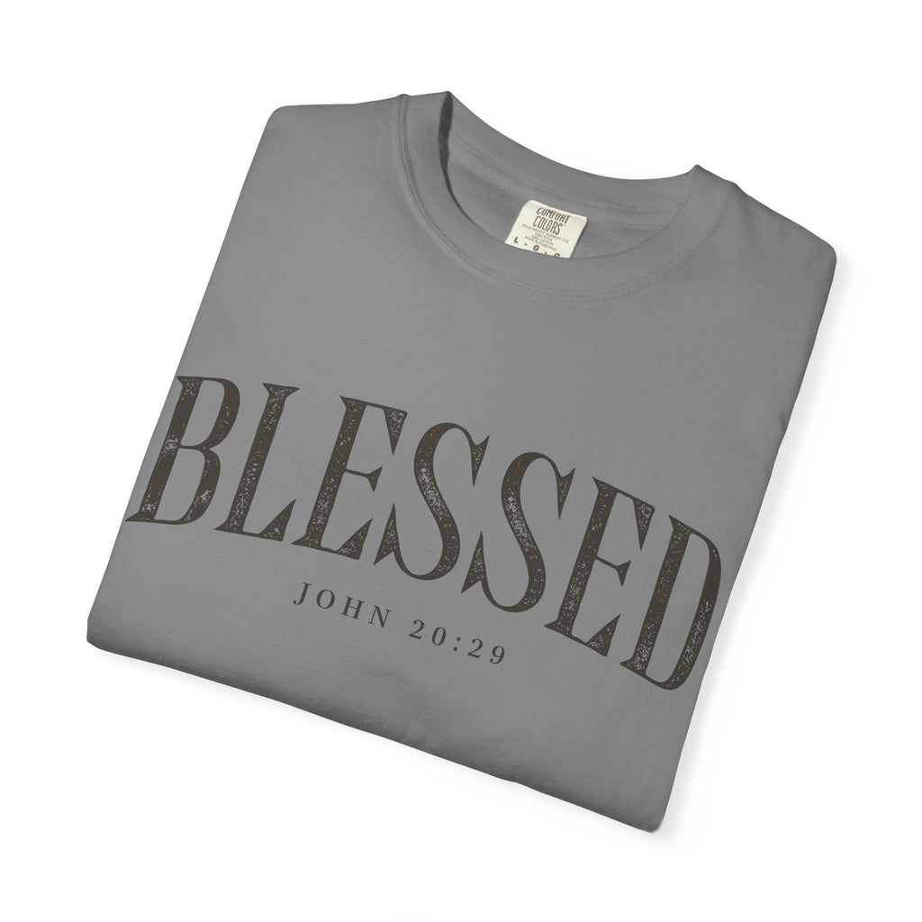 Blessed Christian T-Shirt — 'BLESSED' with John 20:25 Scripture Tee
