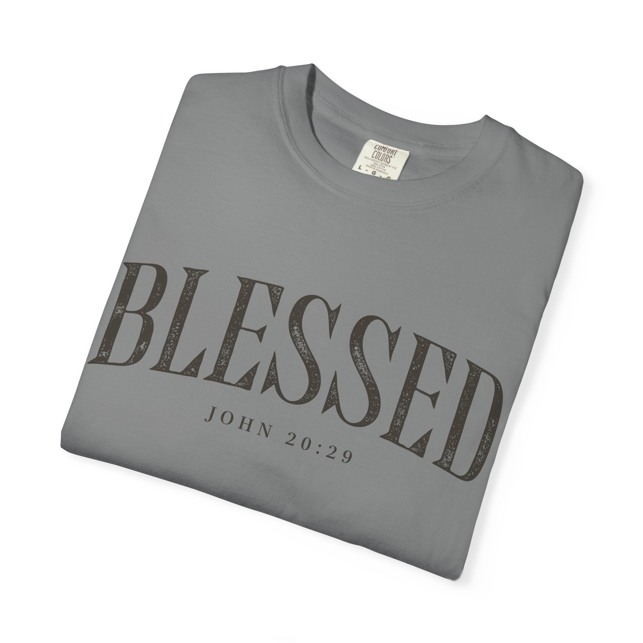 Blessed Christian T-Shirt — 'BLESSED' with John 20:25 Scripture Tee