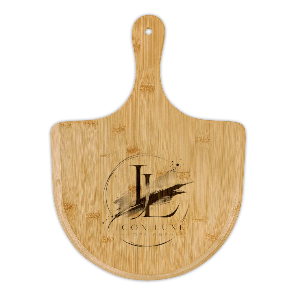 Custom Engraved Bamboo Pizza Peel – Personalized Rustic Pizza Serving Board